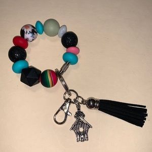 Handmade Colorful Keychain/Fingerlet with Charm and Tassel